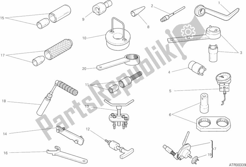 Alle onderdelen voor de 01a - Werkplaatsgereedschap, Motor van de Ducati Monster 1200 S Stripes 2016